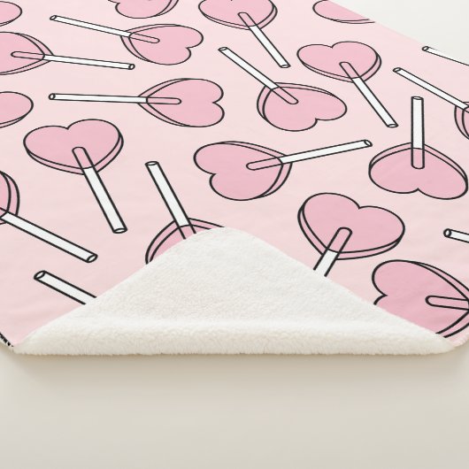 Couverture Sherpa Pink Lollipops, Heart Lollipops, Lollipop Pattern (3/4)