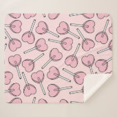 Couverture Sherpa Pink Lollipops, Heart Lollipops, Lollipop Pattern (Devant (Horizontal))