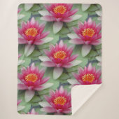 Couverture Sherpa Pink Lotus Water Lily Sherpa Blanche (Devant)