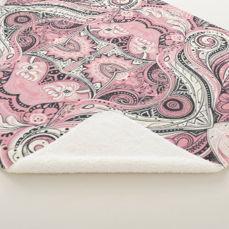 Couverture Sherpa Pink Paisley Le Home Studio