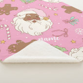 Couverture Sherpa Pink Pastel Christmas Black Santa & Ballerina (3/4)
