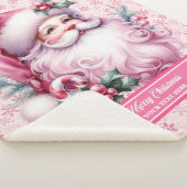 Couverture Sherpa Pink Personnalisé Père Noël Blanket Girls Noël (3/4)