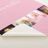 Couverture Sherpa Pink photo collage script monogramme (3/4)