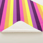 Couverture Sherpa Pink Purple Retro Stripes Moyen Sherpa Blanche (3/4)