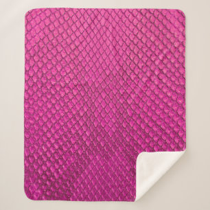 Couverture Sherpa Pink python peau de serpent texture