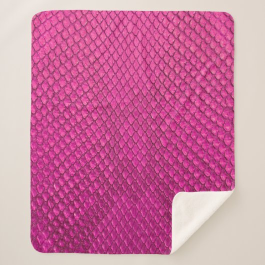 Couverture Sherpa Pink python peau de serpent texture (Devant)