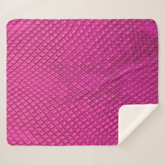 Couverture Sherpa Pink python peau de serpent texture (Devant (Horizontal))
