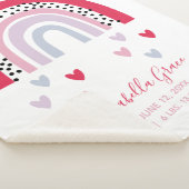 Couverture Sherpa Pink Rainbow Baby Script statistiques de naissance (3/4)