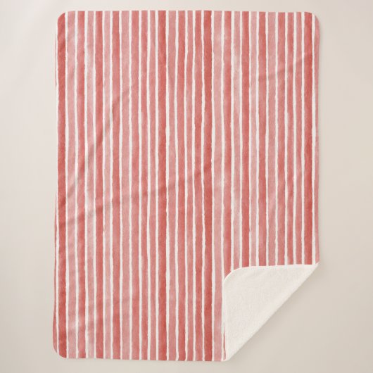 Couverture Sherpa Pink Red White Cane Stripes Christmas (Devant)