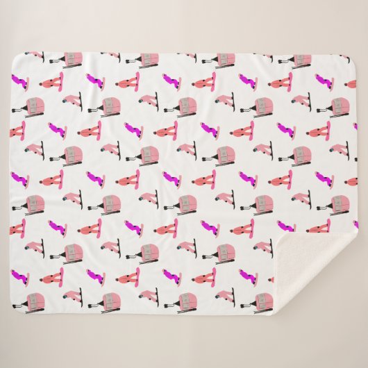 Couverture Sherpa Pink Snowboard (Devant (Horizontal))