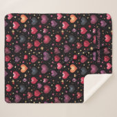 Couverture Sherpa Pink violet faux coeur doré moderne nom personnali (Devant (Horizontal))