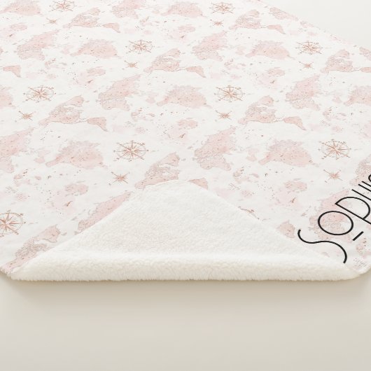 Couverture Sherpa Pink World Map (3/4)