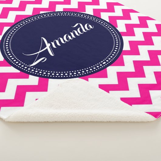 Couverture Sherpa Pink Zigzag Chevron Motif sans couture (3/4)