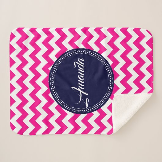 Couverture Sherpa Pink Zigzag Chevron Motif sans couture (Devant (Horizontal))