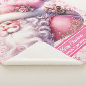 Couverture Sherpa Pinkmas Personnalisé Filles Blanche Père Noël (3/4)