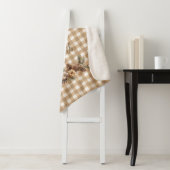 Couverture Sherpa Pins de automne rustique cônes Brown En vichy pers (En situation)