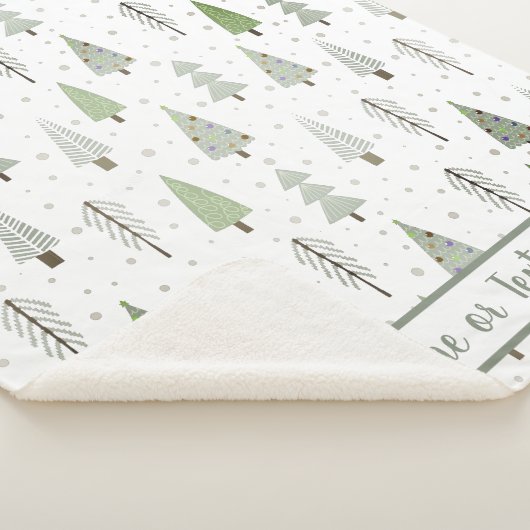 Couverture Sherpa Pins de Noël modernes Sage Green Custom (3/4)
