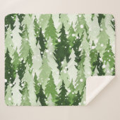 Couverture Sherpa Pins Neige : Aquarelle Noël. (Devant (Horizontal))