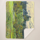 Couverture Sherpa Pins peint aquarelle sur soie (Devant)