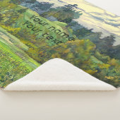 Couverture Sherpa Pins peint aquarelle sur soie (3/4)