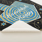 Couverture Sherpa Pinwheel Dreidel Sherpa Hanoukka Blanche/Moyen (3/4)