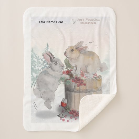 Couverture Sherpa "Pipa & Marlow" impression Boganhues (Devant)