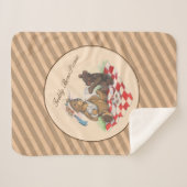 Couverture Sherpa Pique-nique Teddy Bear (Devant (Horizontal))