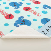 Couverture Sherpa Pirate Octopus, Pirate Jellfish, Mer, Votre Nom (3/4)