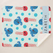Couverture Sherpa Pirate Octopus, Pirate Jellfish, Mer, Votre Nom (Devant (Horizontal))