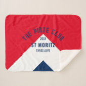 Couverture Sherpa Piste Club Red Navy Custom Winter Ski (Devant (Horizontal))