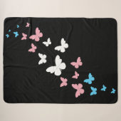 Couverture Sherpa Piste de Papillon de Fierté Transgenre (Devant (Horizontal))