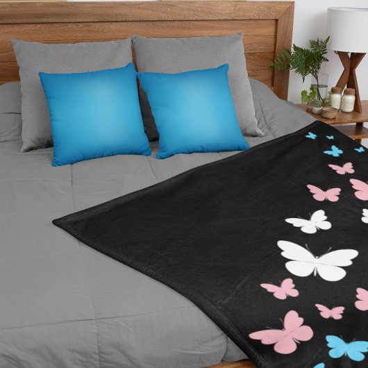 Couverture Sherpa Piste de Papillon de Fierté Transgenre