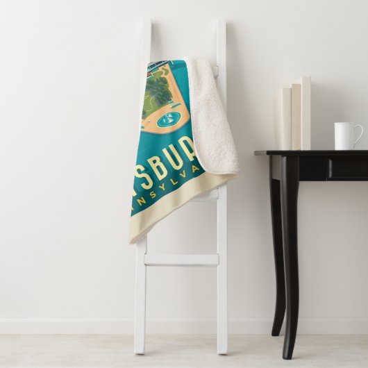 Couverture Sherpa Pittsburgh, PA | Vue oeil d'oiseau (En situation)