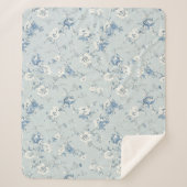 Couverture Sherpa Pivoines Toile De Jouy (Devant)