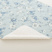 Couverture Sherpa Pivoines Toile De Jouy (3/4)