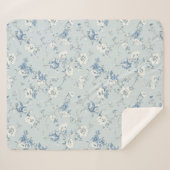 Couverture Sherpa Pivoines Toile De Jouy (Devant (Horizontal))