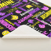 Couverture Sherpa Pixel jeu rose jaune noir nom filles (3/4)