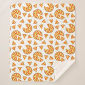 Couverture Sherpa Pizza et tranches de cool motif sur blanc (Devant)