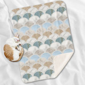 Couverture Sherpa plage aqua bleu marbre blanc pastel pèse-sirène