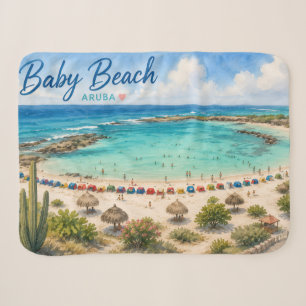 Couverture Sherpa Plage de bébé Aruba Voyage souvenir des Caraïbes