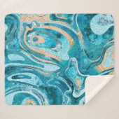 Couverture Sherpa Plage de Marble Ocean (Devant (Horizontal))