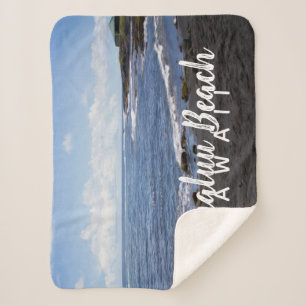 Couverture Sherpa Plage de sable noir de Punalu'u Hawaii