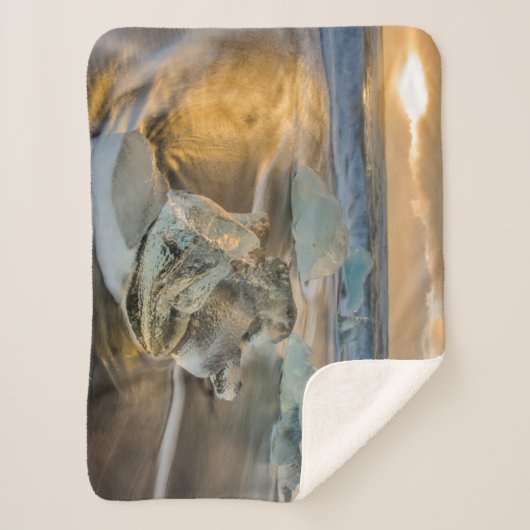 Couverture Sherpa Plage de sable noir | Jokulsarlon Sud Islande (Devant)