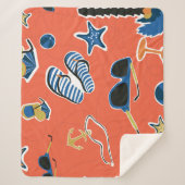 Couverture Sherpa Plage d'été : Relaxant Motif sans couture. (Devant)