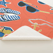 Couverture Sherpa Plage d'été : Relaxant Motif sans couture. (3/4)