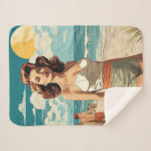 Couverture Sherpa Plage fille 1950 (Devant (Horizontal))