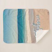 Couverture Sherpa Plage personnalisée Photo Ocean Blue S (Devant (Horizontal))