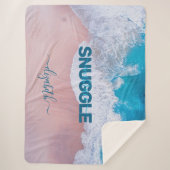 Couverture Sherpa Plage rose tropicale Bermudes (Devant)