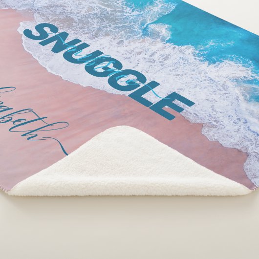 Couverture Sherpa Plage rose tropicale Bermudes (3/4)
