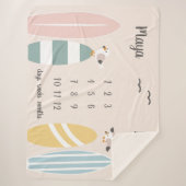 Couverture Sherpa Plage Surfer Twins Milestone Baby (Devant)